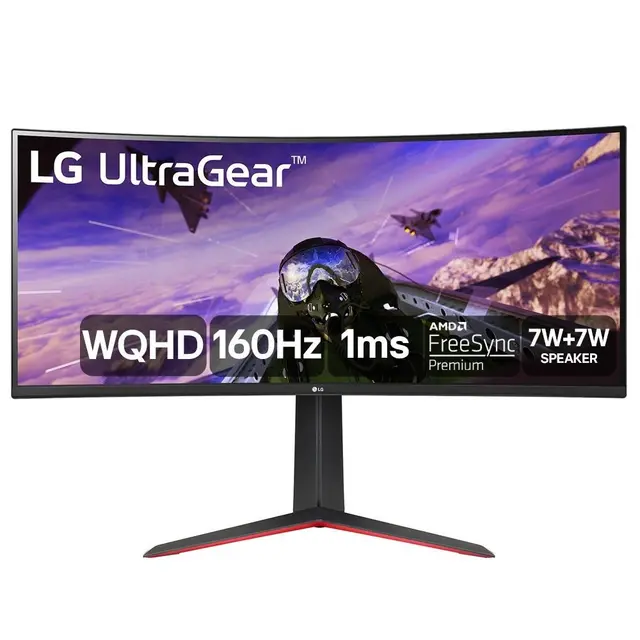 Monitor Gamer Curvo LG UltraGear 34", 2K WQHD, UltraWide, 160Hz, 1ms, FreeSync Premium, HDR10, Som Integrado - 34GP63A-B