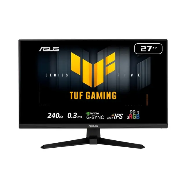 Monitor Gamer ASUS TUF 27", Full HD, 240Hz, 0.3ms, Fast IPS, VRR, G-Sync Comp, FreeSync Premium, HDR10, Som Integrado, Preto - VG279QM5A